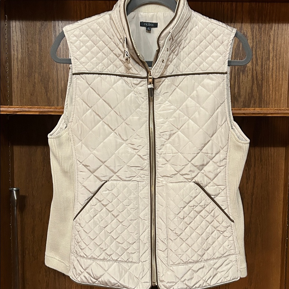 Beige Quilted Vest size Small